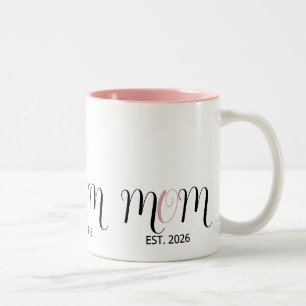 Tasse 2 Couleurs Cadeau pour nouvelle maman - Maman établie écritur