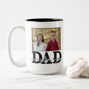 Tasse 2 Couleurs Cadeau pour papa   Papa Nous Vous Aimons Enfants P