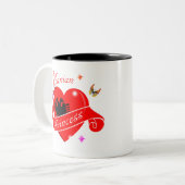 Tasse 2 Couleurs cadeau princesse d'amour albanais (Devant gauche)