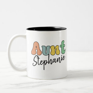 Tasse 2 Couleurs Cadeau Retro Tante Personnalisé Tante personnali