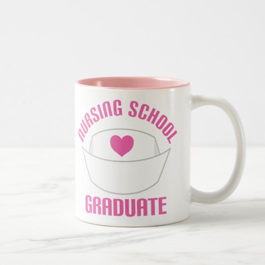 Tasse 2 Couleurs Cadeau rose de diplômé d'école d'infirmières (Droit)