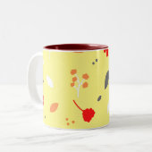 Tasse 2 Couleurs Cadeau rose Fleur Chic Monogramme (Devant gauche)