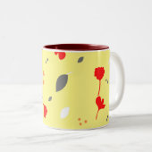 Tasse 2 Couleurs Cadeau rose Fleur Chic Monogramme (Devant droit)