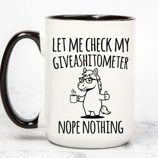 Tasse 2 Couleurs Cadeau sarcastique amusant Giveashitometer pour co