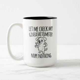 Tasse 2 Couleurs Cadeau sarcastique Funny Giveashitometer pour coll