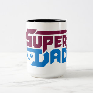 Tasse 2 Couleurs Cadeau Super Papa Joueur – Rétro Mignon