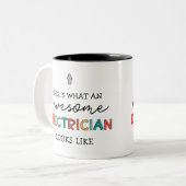 Tasse 2 Couleurs Cadeaux amusants pour électriciens (Devant gauche)