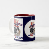 Tasse 2 Couleurs Cadeaux aux amoureux du carlin (Devant gauche)