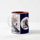 Tasse 2 Couleurs Cadeaux beagles (Devant gauche)