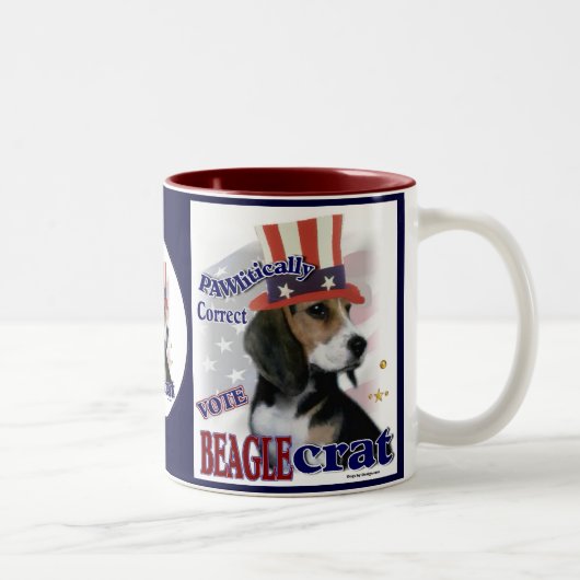 Tasse 2 Couleurs Cadeaux beagles (Droit)