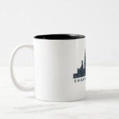 Tasse 2 Couleurs Cadeaux d'art d'architecture d'horizon de Chicago (Gauche)