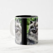 Tasse 2 Couleurs Cadeaux d'art Keeshond (Devant gauche)