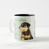 Tasse 2 Couleurs Cadeaux d'art Rottweiler (Devant gauche)