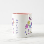Tasse 2 Couleurs Cadeaux d'assistant social (Centre)