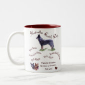 Tasse 2 Couleurs Cadeaux de chien de bétail australien (Gauche)