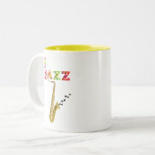 Tasse 2 Couleurs Cadeaux de mélomanes de jazz (Devant gauche)