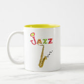 Tasse 2 Couleurs Cadeaux de mélomanes de jazz (Gauche)