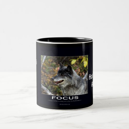 Tasse 2 Couleurs Cadeaux de motivation du loup gris (Centre)