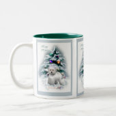 Tasse 2 Couleurs Cadeaux de Noël Bichon Frise (Gauche)