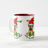 Tasse 2 Couleurs Cadeaux de Noël Bullmastiff (Devant gauche)