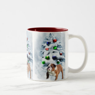 Tasse 2 Couleurs Cadeaux de Noël de Bulldog anglais