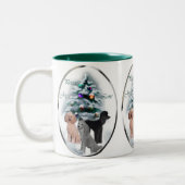 Tasse 2 Couleurs Cadeaux de Noël de caniche (Gauche)