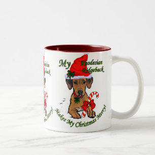 Tasse 2 Couleurs Cadeaux de Noël de Rhodesian Ridgeback