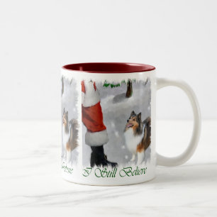Tasse 2 Couleurs Cadeaux de Noël de Sheltie de chien de berger de