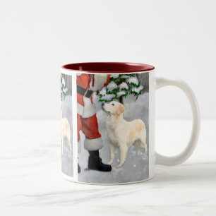 Tasse 2 Couleurs Cadeaux de Noël Golden Retriever