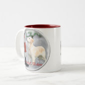 Tasse 2 Couleurs Cadeaux de Noël Golden Retriever (Devant gauche)