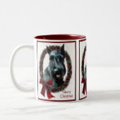 Tasse 2 Couleurs Cadeaux de Noël pour Schnauzer géant (Gauche)