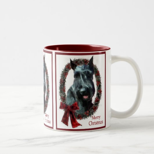 Tasse 2 Couleurs Cadeaux de Noël pour Schnauzer géant (Droit)