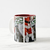 Tasse 2 Couleurs Cadeaux de Noël Retriever à revêtement plat (Devant gauche)