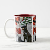 Tasse 2 Couleurs Cadeaux de Noël Retriever à revêtement plat (Gauche)