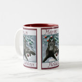 Tasse 2 Couleurs Cadeaux de Noël Sheepdog belge (Devant gauche)
