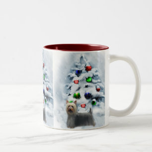 Tasse 2 Couleurs Cadeaux de Noël Silky Terrier