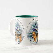 Tasse 2 Couleurs Cadeaux de Noël Welsh Terrier (Devant gauche)