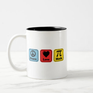Tasse 2 Couleurs Cadeaux de professeurs de mathématiques de paix d'