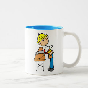 Tasse 2 Couleurs Cadeaux de travailleur de la construction sciant d