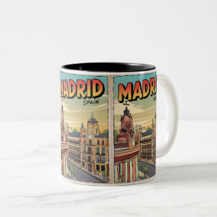 Tasse 2 Couleurs Cadeaux de voyage vintage de la ville de Madrid en
