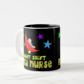 Tasse 2 Couleurs Cadeaux d'INFIRMIÈRE du poste de nuit NICU (Devant gauche)