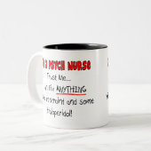 Tasse 2 Couleurs Cadeaux drôles d'infirmière de Psych (Devant gauche)