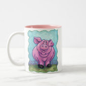 Tasse 2 Couleurs Cadeaux et accessoires de cochon (Gauche)