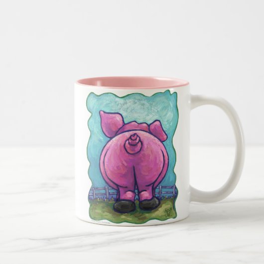 Tasse 2 Couleurs Cadeaux et accessoires de cochon (Droit)