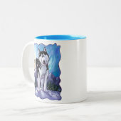 Tasse 2 Couleurs Cadeaux et accessoires Husky (Devant gauche)