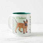 Tasse 2 Couleurs Cadeaux Malinois belges (Devant gauche)