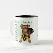 Tasse 2 Couleurs Cadeaux Miniature Pinscher (Devant gauche)