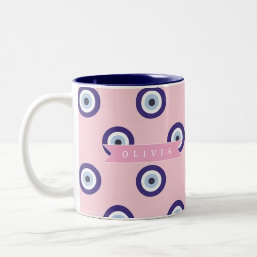 Tasse 2 Couleurs Cadeaux Personnalisés avec Motif d'Oeil Maléfique (Gauche)