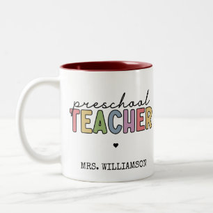 Tasse 2 Couleurs Cadeaux personnalisés de l'enseignant préscolair