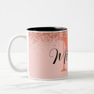 Tasse 2 Couleurs Cadeaux Personnalisés Rose Gold Vintage Deux-Tons